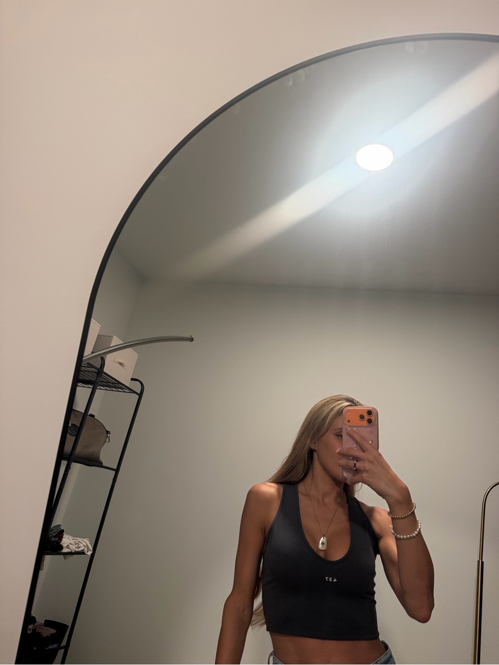 437 V Crop Tank Top in Galaxy Gray - Picture 2 of 2